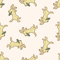 animal cat cartoon , cartoon seamless pattern background
