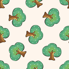 tree , cartoon seamless pattern background