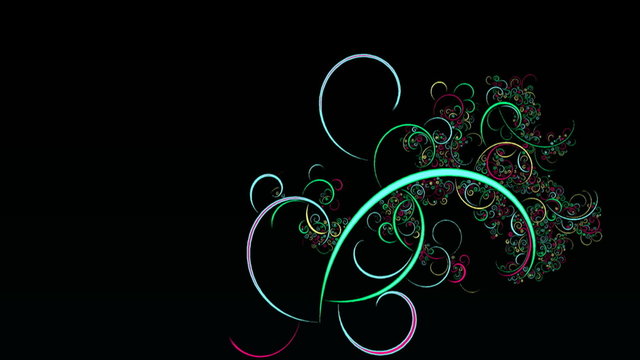 Flourishing Animation Against Black Background