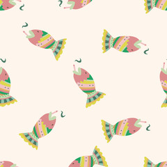 fish , cartoon seamless pattern background