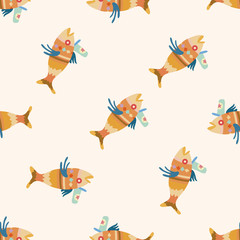 fish , cartoon seamless pattern background