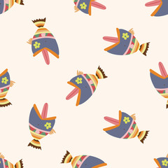 fish , cartoon seamless pattern background