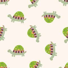 animal turtle , cartoon seamless pattern background