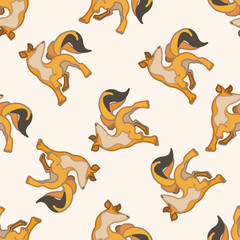 animal fox cartoon , cartoon seamless pattern background