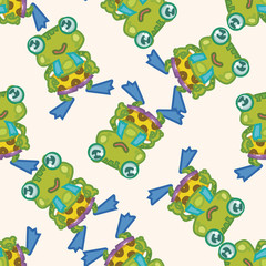animal frog cartoon , cartoon seamless pattern background