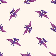 dinosaur cartoon , cartoon seamless pattern background