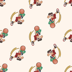 basketball player , cartoon seamless pattern background