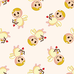 angel , cartoon seamless pattern background