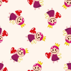 angel , cartoon seamless pattern background