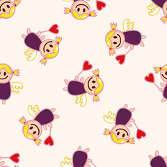 angel , cartoon seamless pattern background