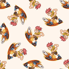 Sport soccer player , cartoon seamless pattern background