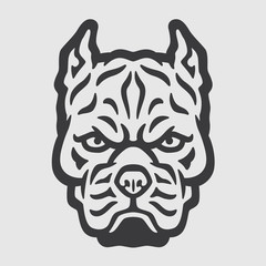 Pitbull Head Logo Mascot Emblem