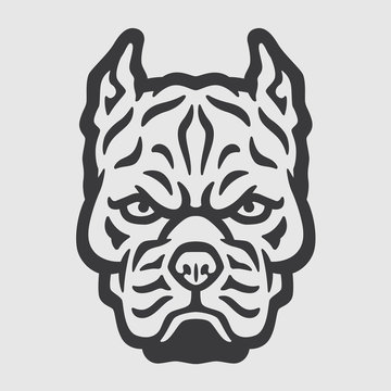 Pitbull Head Logo Mascot Emblem