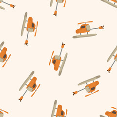 transportation Helicopters , cartoon seamless pattern background