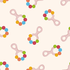 Baby rattle , cartoon seamless pattern background