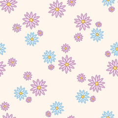 Fototapeta na wymiar flower , cartoon seamless pattern background