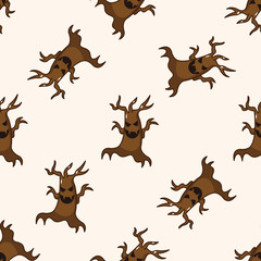 bizarre monster , cartoon seamless pattern background