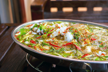 Squid steamed lemon