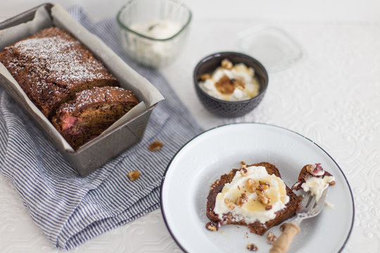 Strawberry And Banana Bread With Ricotta