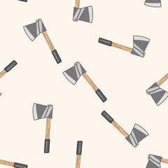 work tool axe , cartoon seamless pattern background