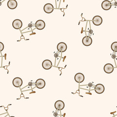 Plakat transportation bike , cartoon seamless pattern background