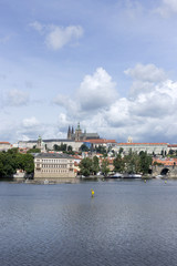 Spring Prague gothic Castle with the Charles Bridge