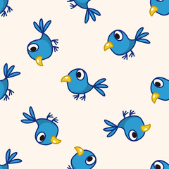 bird cartoon , cartoon seamless pattern background