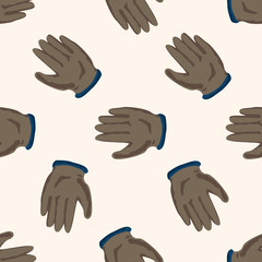 Working gloves , cartoon seamless pattern background