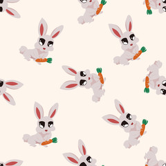 animal rabbit cartoon , cartoon seamless pattern background