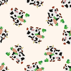 animal cow cartoon , cartoon seamless pattern background