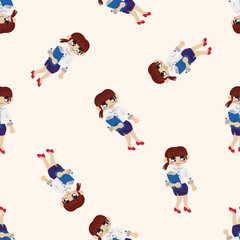 Office workers , cartoon seamless pattern background