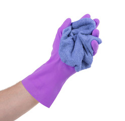 Hand in rubber glove, ready for cleaning