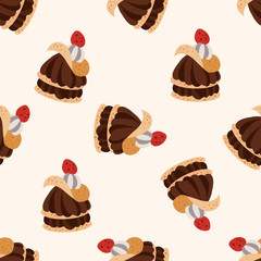 decorating cake , cartoon seamless pattern background