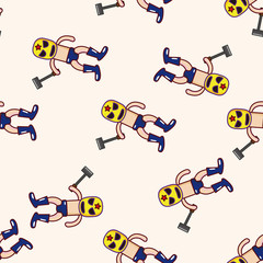 Wrestler , cartoon seamless pattern background