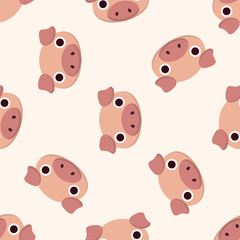 animal pig cartoon , cartoon seamless pattern background