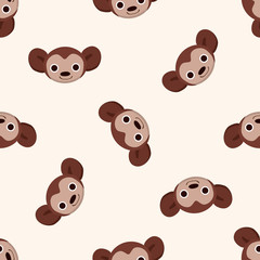 animal monkey cartoon , cartoon seamless pattern background