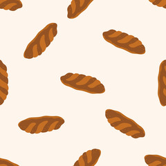 bread , cartoon seamless pattern background