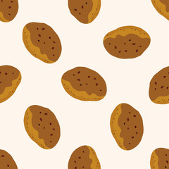 bread , cartoon seamless pattern background