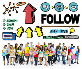 Follow Follower Following Connecting Networking Social Concept