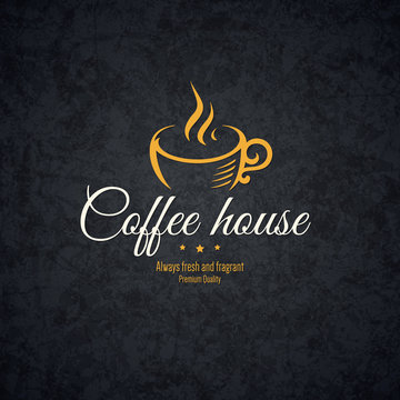 Vintage logotype for coffee house, cafeteria, bars, restaurant, tea shop