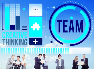 Team Corporate Teamwork Collaboration Assistance Concept