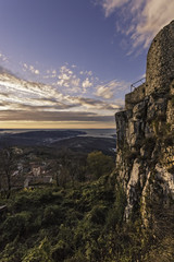 Vista del golfo di Trieste dal castello di San Servolo in Slovenia