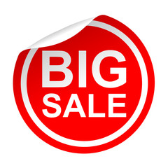 Pegatina roja texto BIG SALE