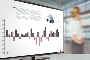 Composite image of thinking businesswoman