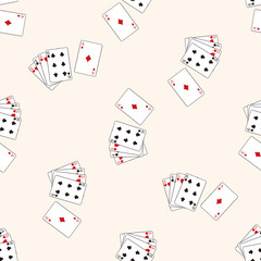 casino poker card , cartoon seamless pattern background