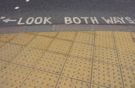 Look Both Ways Sign