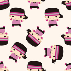 fitness trainer , cartoon seamless pattern background