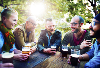 Diverse People Friends Hanging Out Drinking Concept