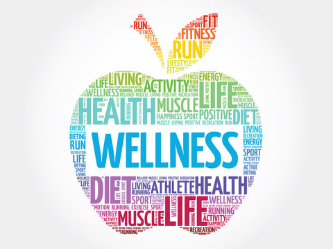 Wellness Apple Word Cloud Concept