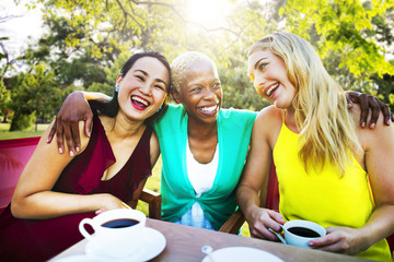 Girls Coffee Break Talking Chilling Concept
